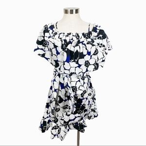 Who What Wear Graphic Zinnia Off The Shoulder‎ Dress Small